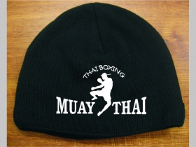 Thaiboxing - Muay Thai čierna pletená čiapka stredne hrubá vo vnútri naviac zateplená, univerzálna veľkosť, materiálové zloženie 100% akryl